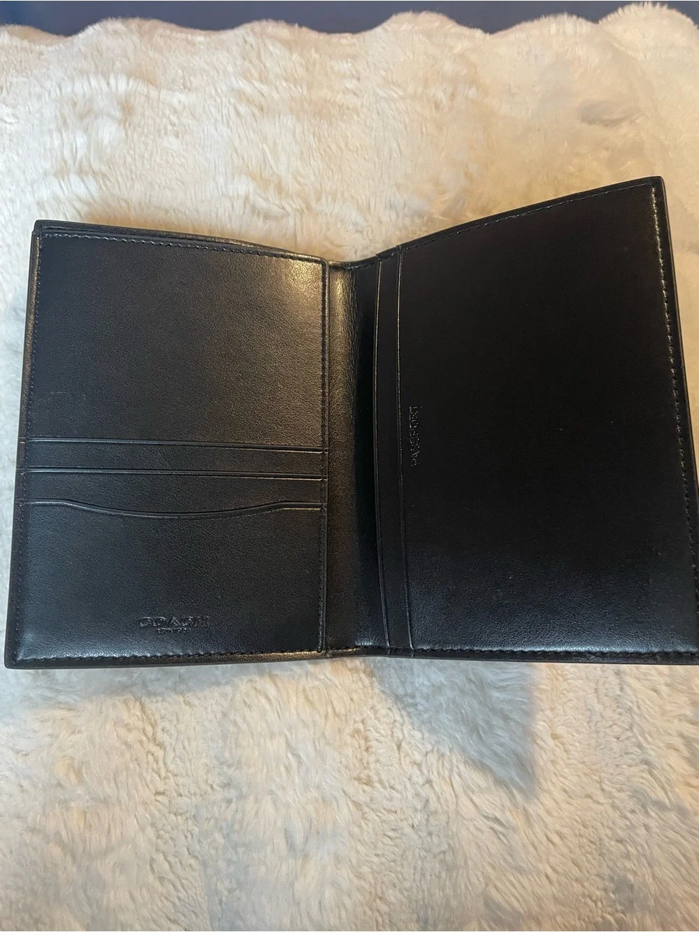 Coach Black & Gray Camo Passport Holder